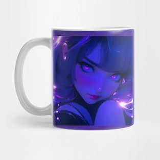 Cute anime girl in purple aesthetic Mug